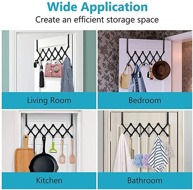 Bitnex 6 Alloy Steel Hooks for Clothes,Over The Door Hanger Hooks Organizer