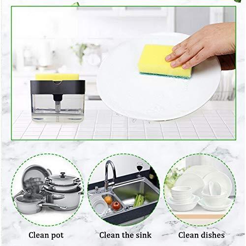 Soap Dispenser - 2 in 1 Soap Dispenser With Microfibre Wash Dust Cleaning Gloves