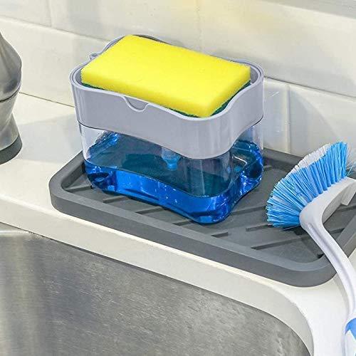 Soap Dispenser - 2 in 1 Soap Dispenser With Microfibre Wash Dust Cleaning Gloves