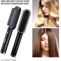 Hair Straightener brush for Women & Men, Hair Styler, Straightener Machine Brush/PTC Heating Electric Straightener with 5 Temperature Control (Multi colour)
