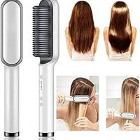Hair Straightener brush for Women & Men, Hair Styler, Straightener Machine Brush/PTC Heating Electric Straightener with 5 Temperature Control (Multi colour)