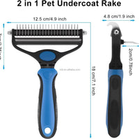 2 in 1 Deshedding Grooming Undercoat Brush