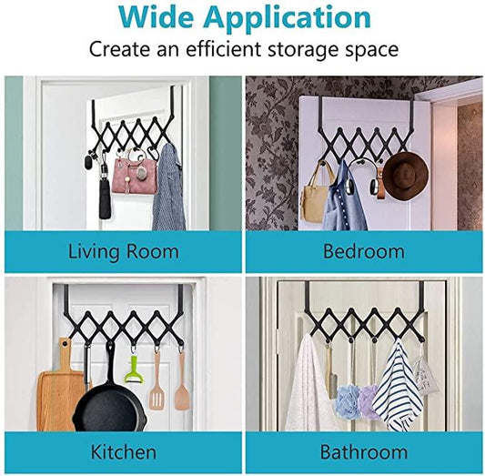 Bitnex 6 Alloy Steel Hooks for Clothes,Over The Door Hanger Hooks Organizer