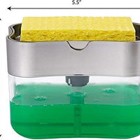 Soap Dispenser - 2 in 1 Soap Dispenser With Microfibre Wash Dust Cleaning Gloves