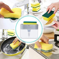 Soap Dispenser - 2 in 1 Soap Dispenser With Microfibre Wash Dust Cleaning Gloves