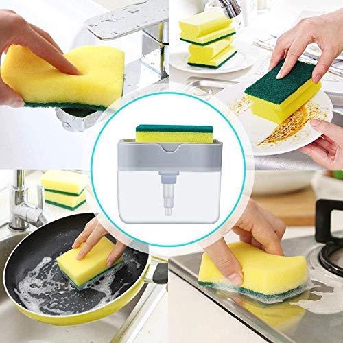 Soap Dispenser - 2 in 1 Soap Dispenser With Microfibre Wash Dust Cleaning Gloves