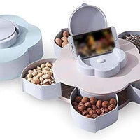 5 Compartments Flower Candy Box Serving Rotating Tray Dry Fruit 1 Piece Spice Set